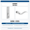 Sargent 8290 CEG Trim Classroom Security Holdback Mortise Lockset | LA Keyway, Grade 1 Commercial