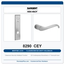 Sargent 8290 CEY Trim Classroom Security Holdback Mortise Lockset | LA Keyway, Grade 1 Commercial