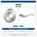 Sargent 8292 CRY Trim All Purpose Holdback Mortise Lockset | LA Keyway, Grade 1 Commercial