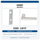 Sargent 8290 LW1F Trim Classroom Security Holdback Mortise Lockset | LA Keyway, Grade 1 Commercial