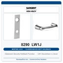Sargent 8290 LW1J Trim Classroom Security Holdback Mortise Lockset | LA Keyway, Grade 1 Commercial