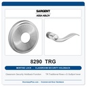 Sargent 8290 TRG Trim Classroom Security Holdback Mortise Lockset | LA Keyway, Grade 1 Commercial