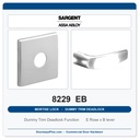Sargent 8229 EB Trim Dummy Trim Deadlock Mortise Deadbolt | LA Keyway, Grade 1 Commercial