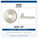 Sargent 8229 OF Trim Dummy Trim Deadlock Mortise Deadbolt | LA Keyway, Grade 1 Commercial