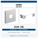 Sargent 8249 EB Trim Security Deadbolt Mortise Lockset | LA Keyway, Grade 1 Commercial