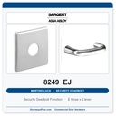 Sargent 8249 EJ Trim Security Deadbolt Mortise Lockset | LA Keyway, Grade 1 Commercial