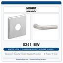 Sargent 8241 EW Trim Classroom Security Intruder Deadbolt Mortise Lockset | LA Keyway, Grade 1 Commercial