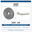 Sargent 8241 LW Trim Classroom Security Intruder Deadbolt Mortise Lockset | LA Keyway, Grade 1 Commercial