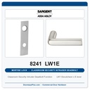 Sargent 8241 LW1E Trim Classroom Security Intruder Deadbolt Mortise Lockset | LA Keyway, Grade 1 Commercial