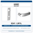 Sargent 8241 LW1L Trim Classroom Security Intruder Deadbolt Mortise Lockset | LA Keyway, Grade 1 Commercial