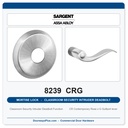 Sargent 8239 CRG Trim Classroom Security Intruder Deadbolt Mortise Lockset | LA Keyway, Grade 1 Commercial