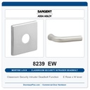 Sargent 8239 EW Trim Classroom Security Intruder Deadbolt Mortise Lockset | LA Keyway, Grade 1 Commercial