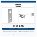 Sargent 8252 LSB Trim Institutional Deadbolt Mortise Lockset | LA Keyway, Grade 1 Commercial