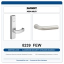 Sargent 8239 FEW Trim Classroom Security Intruder Deadbolt Mortise Lockset | LA Keyway, Grade 1 Commercial