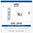 Sargent 8252 LW1B Trim Institutional Deadbolt Mortise Lockset | LA Keyway, Grade 1 Commercial