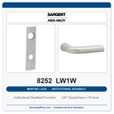 Sargent 8252 LW1W Trim Institutional Deadbolt Mortise Lockset | LA Keyway, Grade 1 Commercial