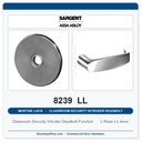 Sargent 8239 LL Trim Classroom Security Intruder Deadbolt Mortise Lockset | LA Keyway, Grade 1 Commercial