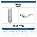 Sargent 8252 TEG Trim Institutional Deadbolt Mortise Lockset | LA Keyway, Grade 1 Commercial