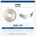Sargent 8239 OP Trim Classroom Security Intruder Deadbolt Mortise Lockset | LA Keyway, Grade 1 Commercial