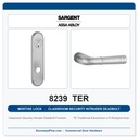 Sargent 8239 TER Trim Classroom Security Intruder Deadbolt Mortise Lockset | LA Keyway, Grade 1 Commercial
