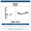 Sargent 8240 FEJ Trim Classroom Security Intruder Deadbolt Mortise Lockset | LA Keyway, Grade 1 Commercial