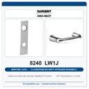 Sargent 8240 LW1J Trim Classroom Security Intruder Deadbolt Mortise Lockset | LA Keyway, Grade 1 Commercial