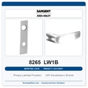 Sargent 8265 LW1B Trim Mortise Privacy Latchset | Grade 1 Commercial