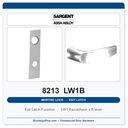 Sargent 8213 LW1B Trim Exit Latch Mortise Latchset | Grade 1 Commercial