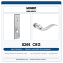 Sargent 8266 CEG Trim Mortise Privacy Latchset with Deadbolt | Grade 1 Commercial