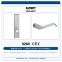 Sargent 8266 CEY Trim Mortise Privacy Latchset with Deadbolt | Grade 1 Commercial