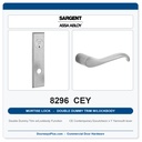 Sargent 8296 CEY Trim Mortise Double Dummy Trim w/Lockbody | Grade 1 Commercial