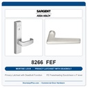 Sargent 8266 FEF Trim Mortise Privacy Latchset with Deadbolt | Grade 1 Commercial