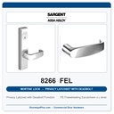 Sargent 8266 FEL Trim Mortise Privacy Latchset with Deadbolt | Grade 1 Commercial