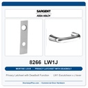 Sargent 8266 LW1J Trim Mortise Privacy Latchset with Deadbolt | Grade 1 Commercial