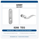 Sargent 8266 TEG Trim Mortise Privacy Latchset with Deadbolt | Grade 1 Commercial