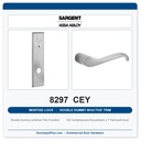 Sargent 8297 CEY Trim Mortise Double Dummy w/Active Trim | Grade 1 Commercial