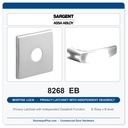 Sargent 8268 EB Trim Mortise Privacy Latchset with Independent Deadbolt | Grade 1 Commercial