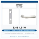 Sargent 8268 LE1W Trim Mortise Privacy Latchset with Independent Deadbolt | Grade 1 Commercial