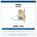 Sargent 8268 LNJ Trim Mortise Privacy Latchset with Independent Deadbolt | Grade 1 Commercial