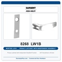 Sargent 8268 LW1B Trim Mortise Privacy Latchset with Independent Deadbolt | Grade 1 Commercial
