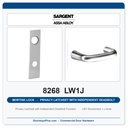 Sargent 8268 LW1J Trim Mortise Privacy Latchset with Independent Deadbolt | Grade 1 Commercial