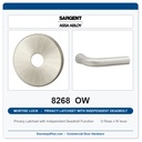 Sargent 8268 OW Trim Mortise Privacy Latchset with Independent Deadbolt | Grade 1 Commercial