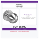 Accentra COR 8827K Hotel/Motel Lever Either Side Mortise Lockset – Grade 1 Security