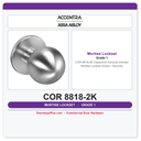 Accentra COR 8818-2K Classroom Security Intruder Mortise Lockset – Grade 1 Security