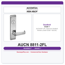 Accentra AUCN 8811-2FL Classroom Deadbolt Mortise Lockset – Grade 1 Security