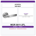 Accentra MOR 8811-2FL Classroom Deadbolt Mortise Lockset – Grade 1 Security