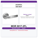 Accentra MOR 8817-2FL Apartment, Exit Or Public Toilet Mortise Lockset – Grade 1 Security