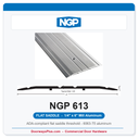 NGP 613 Flat Saddle Threshold 6" x 1/4" | ADA Fire-Rated Mill Aluminum | National Guard