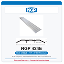 NGP 424E Flat Saddle Threshold 4" x 1/2" | ADA Fire-Rated Aluminum | National Guard Products