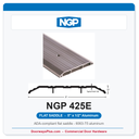 NGP 425E Flat Saddle Threshold 5" x 1/2" | ADA Fire Rated Aluminum | National Guard